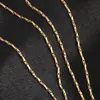 Aço Inoxidável Dourado 18K Conserva Cor Corrente Onda d'Água Redonda Martelo Corrente Fina Super Brilhante Linha Quadrada Torcida Colar Corrente Fina Corrente da Clavícula Joias DIY