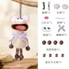 Kit de materiais para pingente de boneca com orelhas de pompom de casca de fruta natural, boca grande, conjunto artesanal de boneca de vagem de casca de fruta curativa de nicho