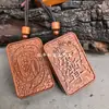 Colgante Natural de Madera de Azufaifo Golpeada por Rayo, Palo de Rosa Morado con Diseños de Seis Estrellas y Siete Estrellas de Luz Dorada, Colgante de Madera de Azufaifo, Amuleto de Protección, Accesorio Personal Taoísta
