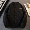 Estilo Americano Retro Invierno Forma de Diamante Enrejado Bordado Estándar Cálido Ropa Acolchada de Algodón Hombres Ins Estilo Hong Kong Pareja Casual Todo Fósforo Engrosado Abrigo Acolchado de Algodón