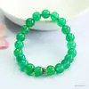 Pulseira de Ágata Verde Natural Guan Yu Pulseira de Calcedônia Verde Imperial Verde Espinafre Joias Venda por Atacado ao Vivo S5020610