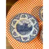 Superávit na Balança Comercial Jbs Castelo Azul Porcelana Amarela Vintage Prato para Bife Prato Fundo Prato para Sobremesa de Chá da Tarde Tigela de Arroz