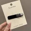 Pinza para el Cabello de Felpa Marrón Estilo Coreano con Perlas, Pinza Lateral de Gama Alta, Pinza BB para Melanina, Horquilla para Mechones Sueltos de la Frente