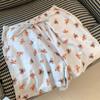 Pantalones de Pijama de Dibujos Animados a Rayas para Mujer, Pantalones Cortos Casuales Holgados Transpirables Finos de Verano, Pantalones para Caminar, Se Pueden Usar Afuera, Pantalones para el Hogar de Estudiante