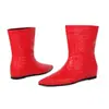 Tallas 34-43 Botas de Moda Transfronterizas Otoño e Invierno Botas de Cuero para Mujer Punta Fina Suela de Goma Antideslizante Suela Suave Tacón Bajo Caña Alta Botas para Mujer