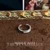 Coleção de Anéis de Zircônia Prata Estilo Vintage Retro, Anel Aberto para Dedo Indicador Estilo Retro Literário, Joias de Nicho de Luxo Leve