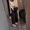 24389 Da Ai Mei Yi Yuan Verano 2026 Nuevo Dulce Reductor de Edad Blusa de Encaje Moda Casual Pantalones de Nueve Puntos para Mujer