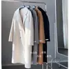 Abrigo de lana de doble cara para mujer, primavera y otoño, estilo coreano, corte holgado, longitud media, talla grande
