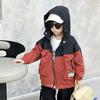 Abrigo cortavientos para niño 77 Primavera y otoño Nueva chaqueta con capucha hermosa para niños medianos y pequeños Ropa de primavera de moda para niños