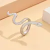 Anillo de Acero de Titanio Anillo de Serpiente Retro Europeo y Americano Anillo Ajustable para Mujer Hip-hop Anillo Realista con Forma de Serpiente para Dedo Índice Transfronterizo Nuevo