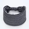 Banda para el cabello deportiva de yoga bohemia europea y americana a rayas antisudor absorbente de sudor diadema de algodón tacaño para mujer gorro a rayas