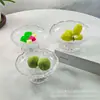 Plato alto de cristal para frutas para uso doméstico, plato creativo pequeño para exhibir postres y bocadillos, plato para dulces para recepción