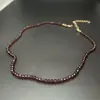 Collar de Moda Sencillo Más Vendido Bola de Cristal Multifacética Cristal Rojo Negro Azul Blanco Morado Venta al por Mayor Estilo Corto