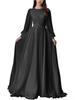 2026 Estilo Nuevo Europeo y Americano Amazon Moda Linterna Hilo de Perlas Multicolor Vestido de Boda Cuello Redondo Vestido Elegante
