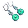 Pendientes de calcedonia de ágata bañados en plata de hielo de alta calidad al por mayor, con hebilla de paz verde Bingyang, estilo nacional, comparables a los pendientes de luz de jade.