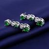 Europa y Estados Unidos nuevos aretes de amor de piedra preciosa verde súper flash para mujer borla larga Joker moda al por mayor
