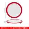 Prato de Apresentação Frio Artístico Bicolor Vermelho e Branco de Luxo Leve Estilo Chinês, Prato Criativo de Pato Assado de Alta Base, Resistente a Altas Temperaturas e Quedas