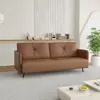 Sofá pequeño para apartamento, sala de estar moderna minimalista, sofá de línea recta de cuero para sala de estar, sofá para recepción de oficina