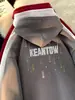 Moletom com Capuz Novo Retro Americano Tamanho Grande Outono e Inverno 2025 para Homens e Mulheres com Ombro Direito Jaqueta de Lã com Forro Manga Longa Tendência