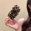 Pinza de Plátano Estampado de Leopardo Floral Vintage para Mujer, Pinza de Garra Grande para la Parte Posterior de la Cabeza, Pinza Vertical, Accesorio para el Cabello, Adorno para el Cabello