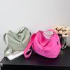 Comércio Exterior Sudeste Asiático Bolsa de Ombro Transversal Feminina Grande Capacidade Bolsa de Nylon Formato Bolinho Cor Sólida Bolsa para o Dia a Dia Moda de Rua