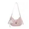 Bolsa de Mão Feminina Versátil Nicho Bolinhas Moda Bolsa de Ombro Único Estilo Coreano Design de Laço Bolsa de Axila Elegante Bolsa Transversal