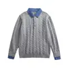 Suéter de Gola Alta Tricô Trançado Yidao Vintage Outono 2026 Novo Estilo Japonês Retrô Patchwork Falso de Duas Peças com Estampa Xadrez