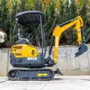 Escavadeira de Esteira HT-18L Pequena Escavadeira de 1,8 Ton Construção Urbana Quebra Agarrar Madeira Cavar Valas Máquina Multiuso