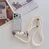 Funda de Teléfono Transparente Versátil con Correa de Cuatro Esquinas Adecuada para Apple 17Promax Magnética 15 Correa Ajustable de Tres Vías 11