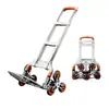 Carrito de compras mejorado con absorción de impactos, Carrito de transporte plegable telescópico, Carrito con ruedas ligero para el hogar y exteriores, Conveniente para subir escaleras