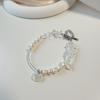 Pulsera de perlas de gato de dibujos animados puro, corazón de niña lleno de atmósfera exquisita, pulsera hecha a mano, joyería al por mayor
