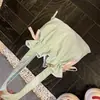 Bolsa Feminina Novo Estilo, Estilo Coreano, Artística, Mochila Impermeável com Cordão, Simples e Versátil, Bolsa Casual Chique, Bolsa para Moedas e Celular