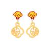 Plata 925 Nuevo Estilo Chino Moda Nacional Abanico Hueco Carácter Fulu Pendientes Año Nuevo Lazo Nudo Chino Pendientes de Moda para Mujer