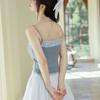 Camisola de Algodón de Xinjiang Estilo Bm de Deseo Puro de Principios de Primavera, Ajustada, con Adorno de Encaje y Almohadillas en el Pecho, para Usar por Dentro o por Fuera
