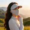 Máscara de Proteção Solar Física, Chapéu, Proteção Integrada para o Pescoço, Máscara Facial Feminina de Seda Gelada para Rosto Inteiro, Anti-UV, Máscara Facial para Ciclismo e Montanhismo
