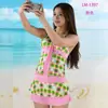 Trajes de Baño al por Mayor de Nuevo Estilo, Conjunto de Dos Piezas con Pantalón de Pierna Recta y Falda, Traje de Baño Conservador Colorido que Cubre el Vientre, Traje de Baño para Aguas Termales 1397