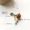 Lótus de madeira de pêssego, flor de ameixeira e sino, pequenos enfeites pendentes, esculturas em madeira feitas à mão, acessórios decorativos, pingentes DIY