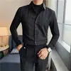 Estilo Coreano Ligeramente Maduro Gama Alta Rayas Manga Larga Moda Masculina Formal de Negocios Sin Planchar Casual Atractivo Camisa