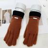 Luvas de Tricô da Moda com Tela Sensível ao Toque de Cor Sólida para Outono e Inverno, Longas sem Dedos, à Prova de Vento, Quentes e Resistentes ao Frio
