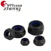 Tuerca de seguridad de acero inoxidable 304 negro Tuerca antiaflojamiento Tuerca hexagonal de nailon Tapa de tornillo antideslizante M3M4M5M6M8M10