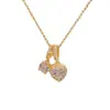 Collar con Colgante de Corazón de Circonita de Moda de Lujo Ligero de Gama Alta, Exquisito Diseño Versátil de Nicho, Cadena Súper Brillante para Clavícula para Mujeres