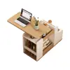 Mesa auxiliar giratoria multifuncional, mesa de café para espacios pequeños, carrito simple ajustable móvil estilo nórdico, mesa multifuncional para sala de estar
