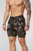 Pantalones Cortos Deportivos de Fitness de Manga Corta 2 en 1 Doble Capa para Hombre Youngla, Pantalones Deportivos Elásticos para Correr al Aire Libre