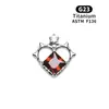 Pendientes Cuadrados con Forma de Corazón de Circonita Brillante de Aleación de Titanio F136, Tachuelas para Cartílago Auricular, Tachuelas para Labio, Accesorios para Piercings de Oreja
