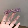 Peine de Cristal de Diez Dientes para Mujer, Peine Antideslizante para Peinar el Cabello, Estilo Coreano, Lujo Discreto, Accesorio para el Cabello para Fijar el Cabello Suelto en la Parte Posterior de la Cabeza, Elegante Adorno para el Cabello