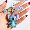 Nuevo Llavero de Puntada Afelpada Muñeca de Goma Suave Creativo PVC Lilo y Stitch Colgante para Llavero de Coche
