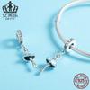Aifule S925 Sterling Silver Charme em estoque ballet menina DIY frisado pulseira feminina acessórios SCC514