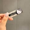 Versión coreana de pinza para el cabello de cuero con lunares blancos y negros, gato kt lindo, pinza BB para flequillo lateral, adorno para la cabeza, pinza para el cabello, pinza para cabello suelto