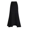 Falda negra estilo traje de cola de pez para mujer, nueva colección de otoño, adelgazante, versátil, elegante falda midi, falda ajustada al cuerpo