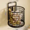 Caja de almacenamiento para cocina para cebolletas, jengibre y ajo; estante multifuncional de pared para jengibre y ajo; cesta para colgar en la pared para guardar especias y condimentos